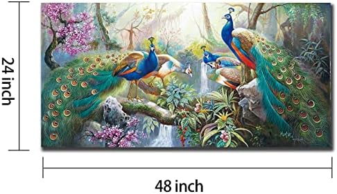 5 Paunovo slikanje u šumi 3D ručno oslikana umjetnička djela Platno slikanje zid umjetnosti ulje slikanje životinjskih slika