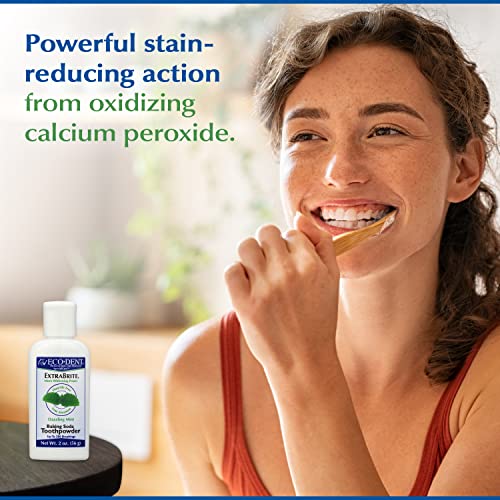Eko-Dent ekstrabritni soda za zube bikarbone-oksidirajući prašak za izbjeljivanje zuba, minty svježi i pjenušavi SLS slobodni
