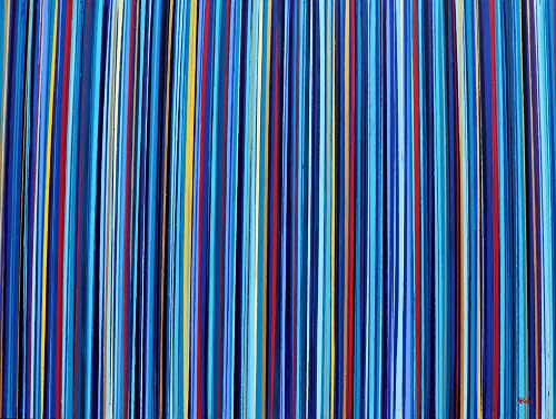 36 ”x 48” Slikanje: Cobalt. Izvorna umjetnost Alyse Radenović.