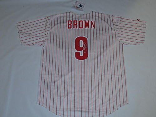 Dominic Brown potpisao 9 Philadelphia Phillies Jersey Autografirani MVP licencirani - Autografirani MLB dresovi