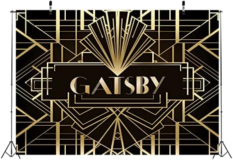 Pozadina Za Fotografije od tkanine Gatsbee ' s 5.53 ft veliki crno-zlatni zlatni natpis iz 1920-ih retro urlajući gatsbee