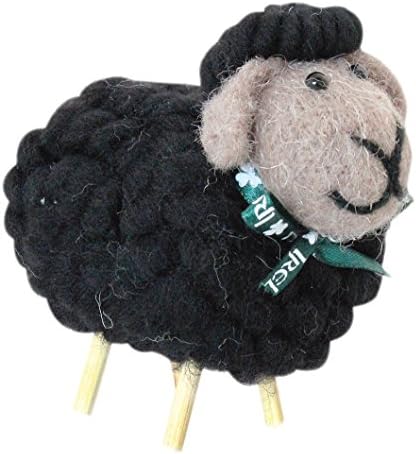 Shamrock poklon društvo irski ukras s crnim pamučnim ovcama dizajniranim na nogama štapića