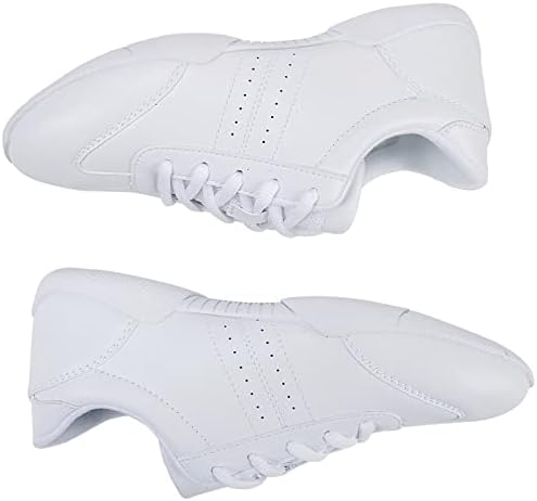 Baxinier Youth Girls White Cheerleading Dance Shoes Athletic Training Tenis Walking Dishorible Competition Compening Cheer