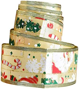 Amosfun božićne ukrasne vrpce odmor za odmor za poklon torte zamotavanje za izradu lukova za kosu čineći favoriziraju zabavu