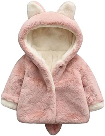 Yartina novorođenčad djevojčice dugi rukav kapuljača flanel kaput Slatko zečevo uho runo obložena podstavljena jakna zima