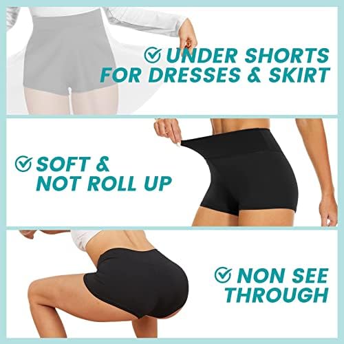 GayHay 3 Paket kratke hlače za žene - 2 '' Spandex Spandex Scraps Spandex Plesna odbojka Yoga joga Booty Biker Workion Shorts