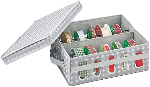 MDESIGN kutija za skladištenje vrpci s ručkama - Organizator za praznine s poklopcima s poklopcem - božićni držač za vrpcu