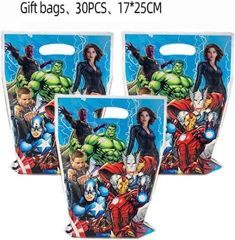 30pcs Superhero rođendanska zabava poklon vrećice slatkiša za torbe dobre torbe, ukrasi za pružanje usluga superheroja za