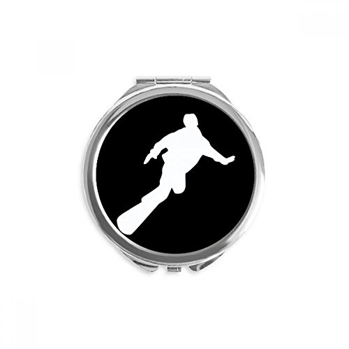 Skateboarding Sport Crni obris ručno kompaktno ogledalo okrugli prijenosni džepni staklo
