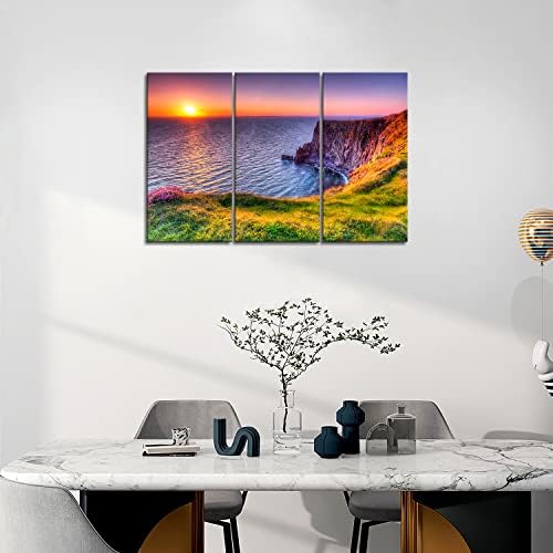 Litice Moher Ireland Sunset Sunset Seascape Wall Art Dekor Slikanje plakata na platnu Print Slike uokvirene slike za umjetničko