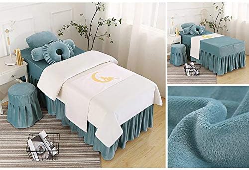 Coral Fleece Beauty Bed Cover, super mekana masaža u boji masaža u boji Sets pokrivača s rupama za odmor za lice 4-komad