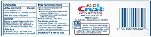 Crest pasta za zube za djecu, zaštita od šupljine blistavi zabava 4,6 unci svaka