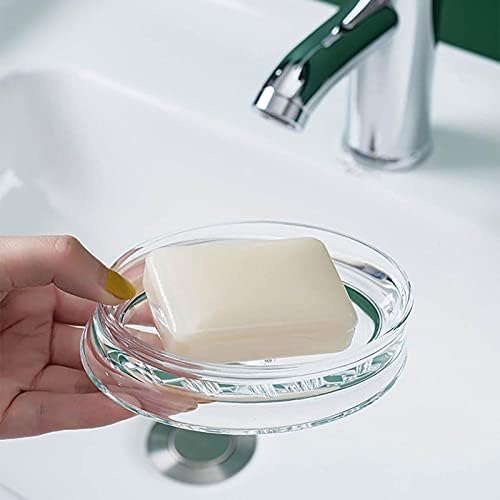 Wyndel držač sapuna sapuna kristalna kutija sapuna bez poklopca jednostavna gusta plastična prozirna sapuna za sapun okrugla