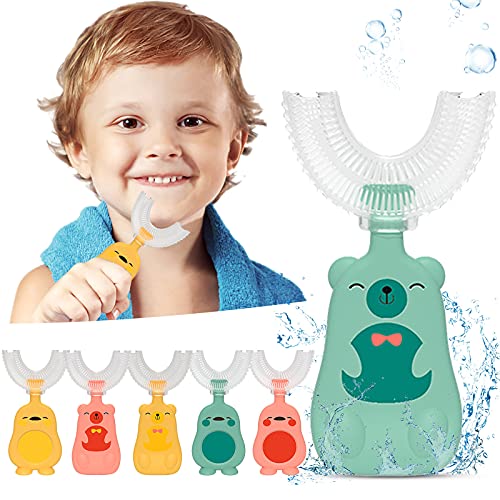 Četkica za zube u obliku slova U za djecu od 2 do 12 godina s mekanom silikonskom glavom za čišćenje zuba od 360 stupnjeva