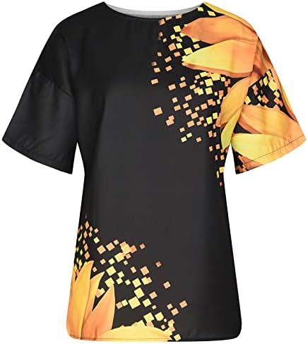 Bluze ženske kratke rukave Slikanje suncokreta divlje cvjetove cvjetne bajke hula bluze majice dame 81