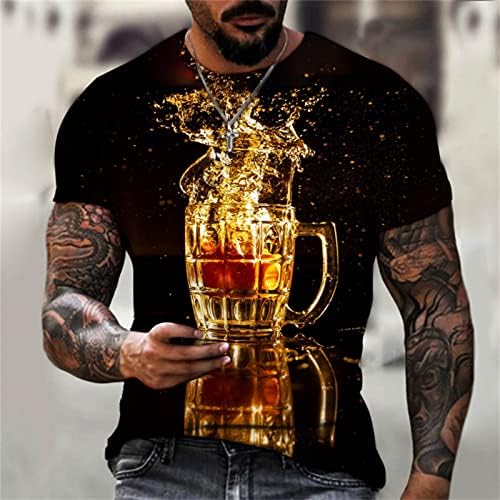 Dizajnerske košulje za muškarce 3d digitalni ispis piva okrugli vrat kratki rukavi pulover pulover bluza all-metch cool cool