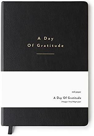 Mål papir dnevni časopis za zahvalnost - Black PU kožni tvrdi udar | 6 mjeseci nesumnjena dnevna bilježnica | Afirmacije,
