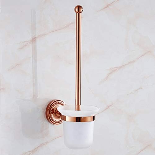 WC-četkica za toaletna četkica i držač za toaletna četka za zid montiranja na zidu [staklo] [držač za čaše] Set-Rose zlato
