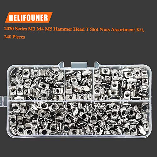 Helifouner 240 komada 2020 serije T matice, M3 M4 M5 T utor za asortiman matice