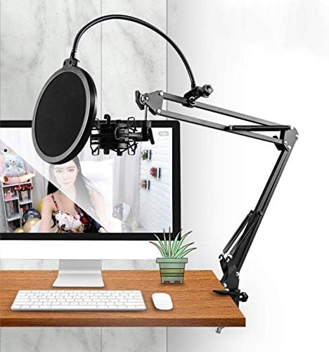 UXZDX CUJUX Condenser Microphone Mic Ospension Stand i stol za ugradnju stezaljke za ugradnju uživo za emitiranje sobe za