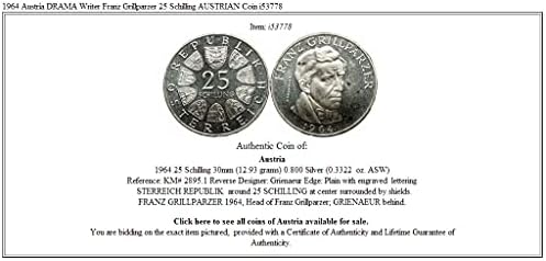 1964. austrijski pisac drame Franz Grillparzer 25 Schilling Austrian Coin i53778