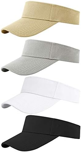 Cooraby 4 Pack Sportski vizirski šeširi Podesiva kapica jedna veličina Vanjski sunce Sport Sports za žene i muškarce