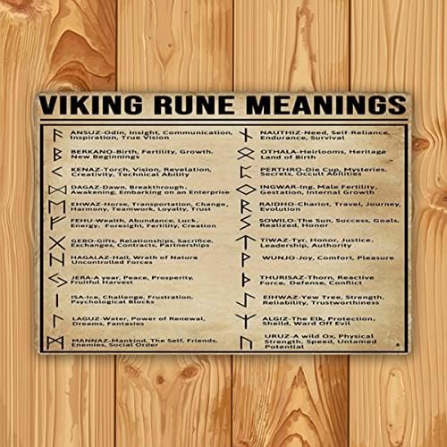 Flyposteri viking rune značenje plakata znanje o zidu dekor umjetnički poklon za ljubavnice lin znak kafić bar home 6x8 inča,