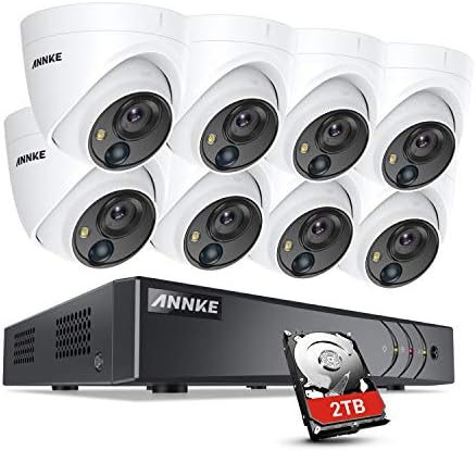 Annke 8ch 5MP sustav sigurnosnih kamera H.265+ DVR snimač s 2TB HDD, 8x 5MP vanjski CCTV fotoaparati s mecima s PIR senzorom,