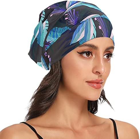 Sjeme radne kape za spavanje šešira za kapute grane tropske egzotične cvjetne palmine lišće za žene za kosu noćni omot