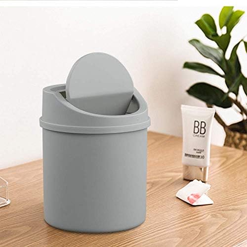 Mini stolna kanta za smeće od 16,5 cm s preklopnim poklopcem od 13 cm u sivoj boji