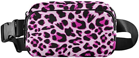 Ružičasta leopard kože fanny paketi za ženske muške torbe s podesivim remenom modni struk paketi crossbody vrećica za struka