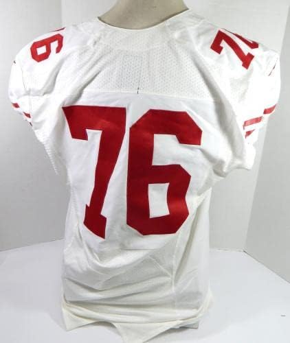 2015 San Francisco 49ers 76 Igra izdana White Jersey 50 dp29037 - Nepotpisana NFL igra korištena dresova
