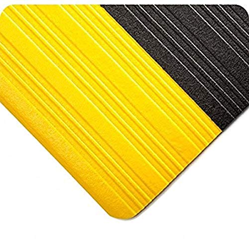 Губчатый mat Wearwell 451.38x2x32BYL Tuf, duljina 32 cm x širina 2 cm x debljina 3/8 inča, crna sa žutim