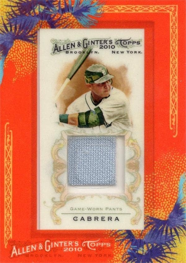 Igrač Miguel Cabrera nosio je Jersey Patch Baseball Card 2010 Topps Allen & Ginter AGRMCA - MLB igra korištena dresova