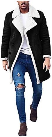 Zdfer dugi kaput za mušku, zimska gumb Otvorena prednja kardigan jakni mekane močvarne ručke za ovratnike, jakna s tunikom
