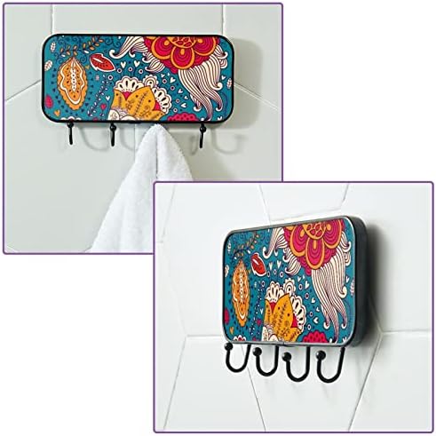 Ljepljive kuke teške zidne kuke za viseće, cvjetni retro stil, kuke za ručnike za kupaonice kuhinjske kuke