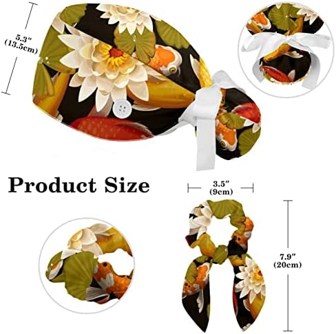 Podesivi retro cvijeće i leptiri Bouffant šešir s gumbima za pročišćavanje šešira
