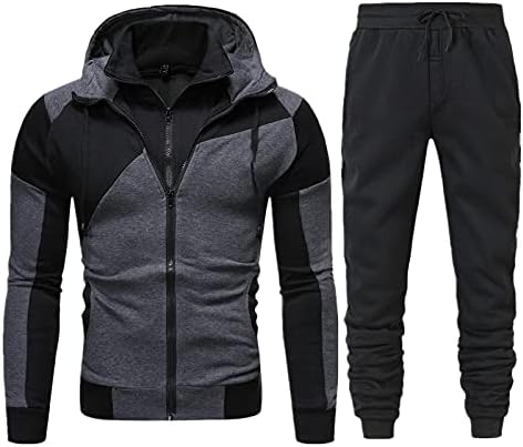 Gaxdetde muškarci jesenski i zimski set Slobodno ušivanje patentnih zatvarača hlače Sportsko odijelo kopnene odijele