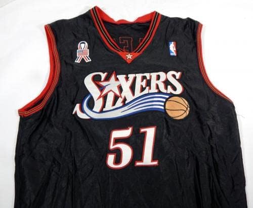 2001-02 Philadelphia 76ers Michael Ruffin 51 Igra izdana Black Jersey 911 P 94 - NBA igra korištena