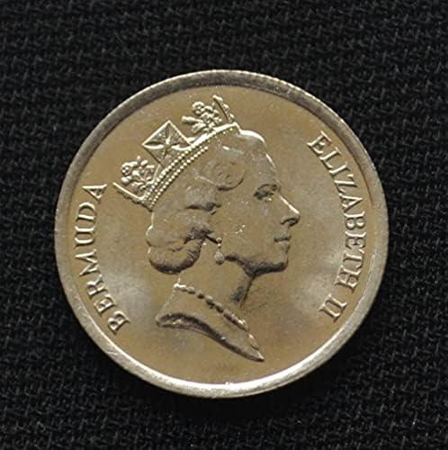 Bermudske kovanice 10 centi Sjevernoamerički cvjetni cvijet kraljica slučajni bakar nikl 17,8 mm
