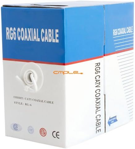 RG6 kabel standardni štit bijeli 500 stopa 500ft