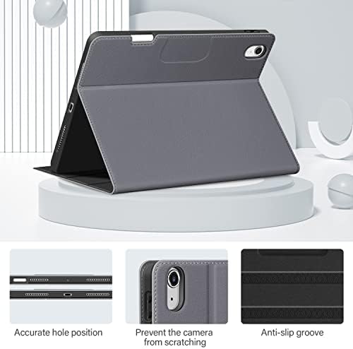 Slučaj Bloxflag za iPad Air 5. generacija 2022/iPad Air 4. generacija 2020 s džepom s karticom/držačem olovke/kutom tipka