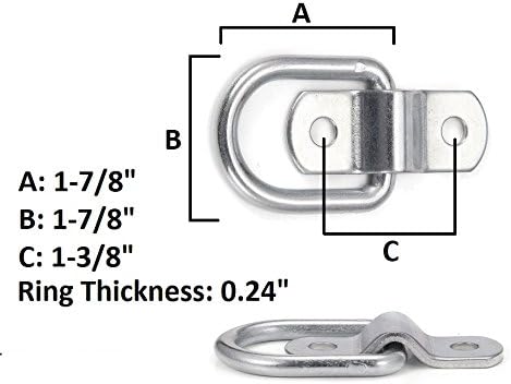 1/4 vezati d prstena za sidrište prikolice kovano kovano kovano lashing površinski nosač za vezanje prstena