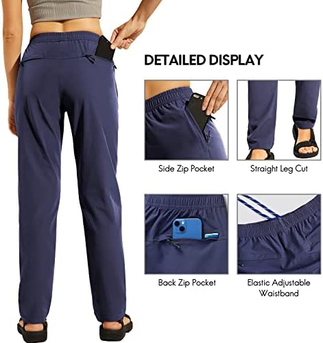 HAIMONT Ženske planinarske hlače Brzo suhe lagane elastične struke otporne na vodu UPF50 Vanjske hlače s džepovima s patentnim