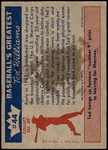 1959. Fleer 44 Povratak u marince Ted Williams Boston Red Sox Dean's Cards 5 - Ex Red Sox