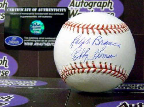 Ralph Branca i Bobby Thomson Autografirani bejzbol