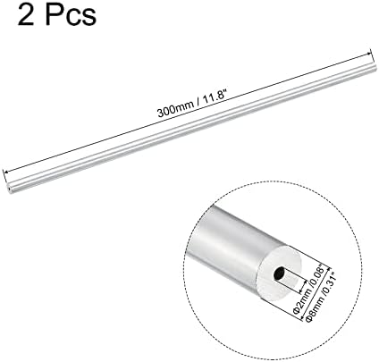 UXCELL 6063 Aluminijska okrugla cijev 20 mm OD 17,6 mm unutarnja cijevi cijevi duljine 300 mm