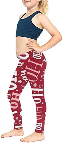 Fkelyi djevojčice s visokim strukom božićne joge hlače Sportske hlače Rastegnjeći gamaše duge Capris za djecu mladež