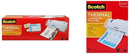Scotch termički laminator kombinirani paket, uključuje 20 laminanijskih vrećica veličine slova, drži listove do 8,5 x 11