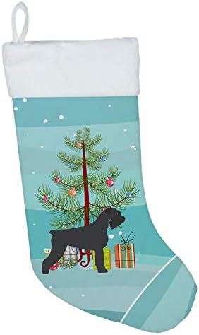 Caroline's Treasures bb2991cs Giant Schnauzer Sretan božićno drvce božićna čarapa, kamin viseće čarape božićna sezona dekor